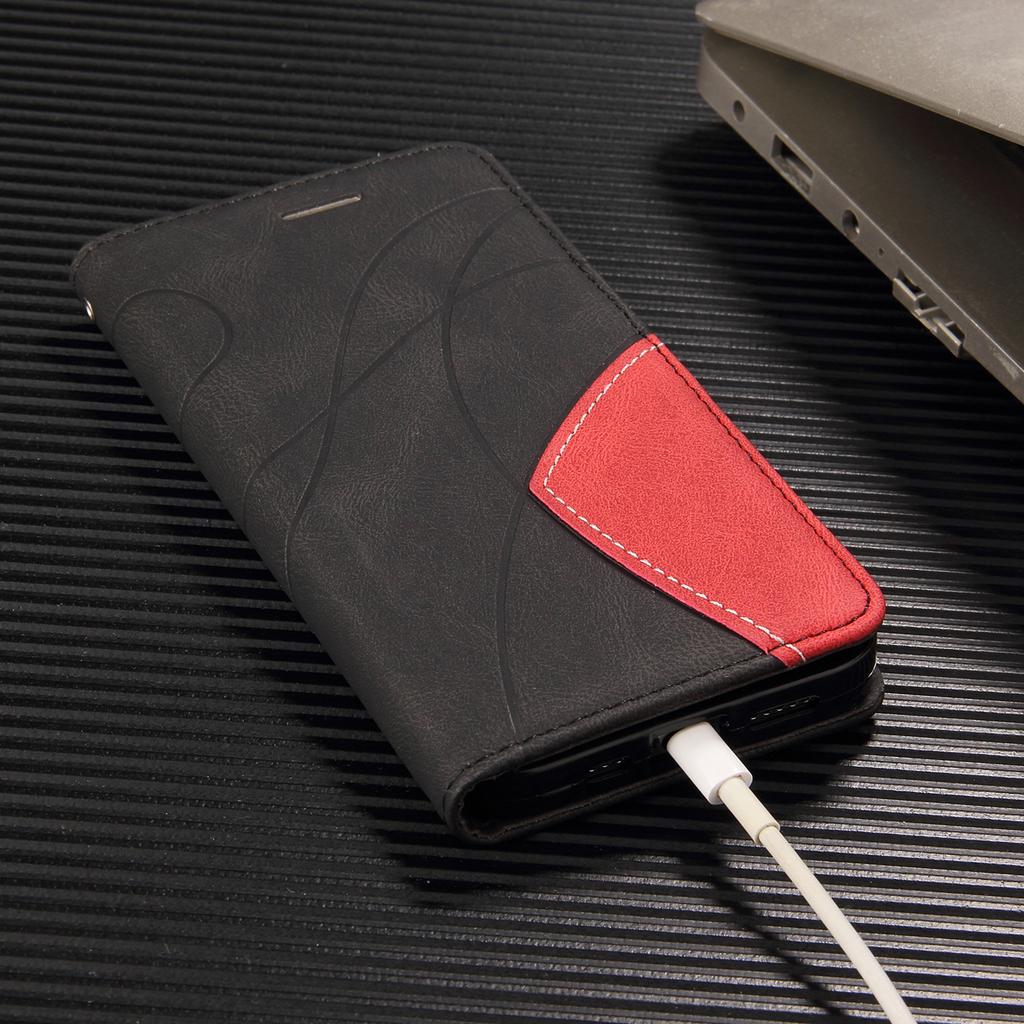 For Nothing Phone (3) 5G Leather Phone Case Stand Wallet with Bi-colour Splicing Design