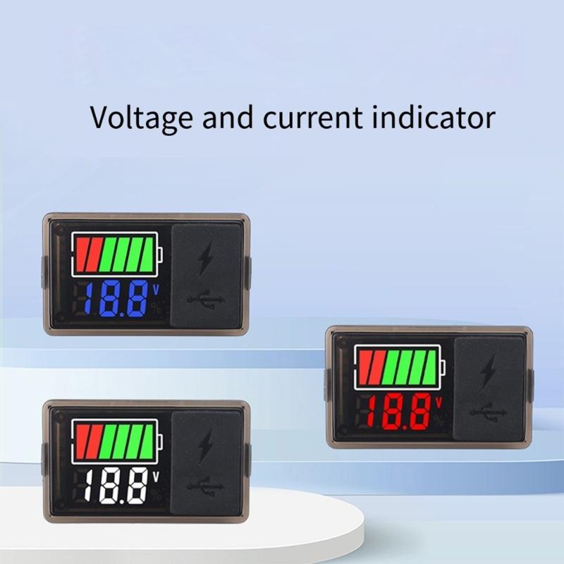 DC8-30V Tester Baterii Podwójny Port Ładowania USB Ekran LED Monitorowanie Napięć w Czasie Rzeczywistym Dla Pojazdów Kempingowych Narzędzi Elektrycznych
