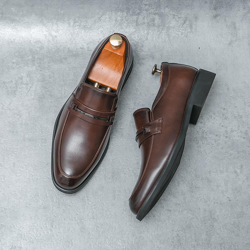 Fashion Classic Men's Casual Loafers Driving Shoes Moccasin Fashion Male Comfortable Wedding Leather Shoes Men Business Black Dress Shoe