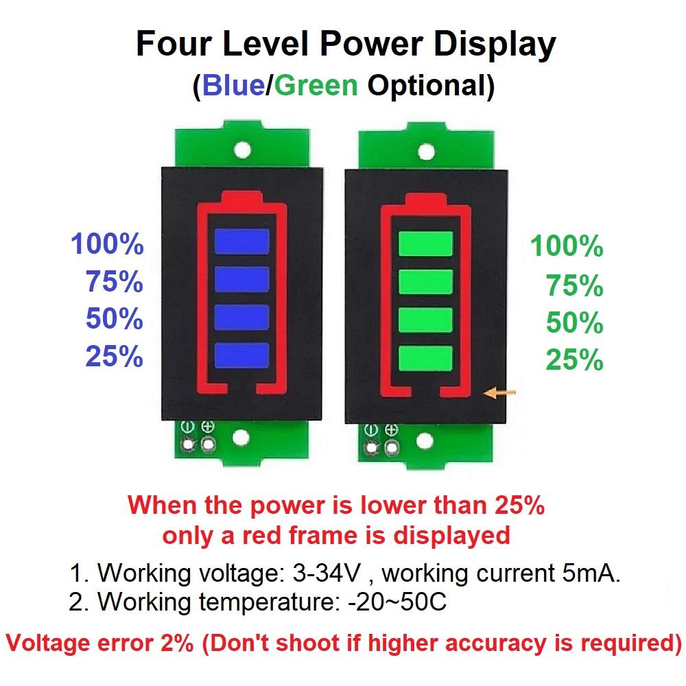 1S 2S 3S 4S 5S 6S 8S Lithium-Batterie Kapazität Ladeanzeige Testermodul 3-34 V Anzeige Elektrischer Batterieleistungstester Li-ion