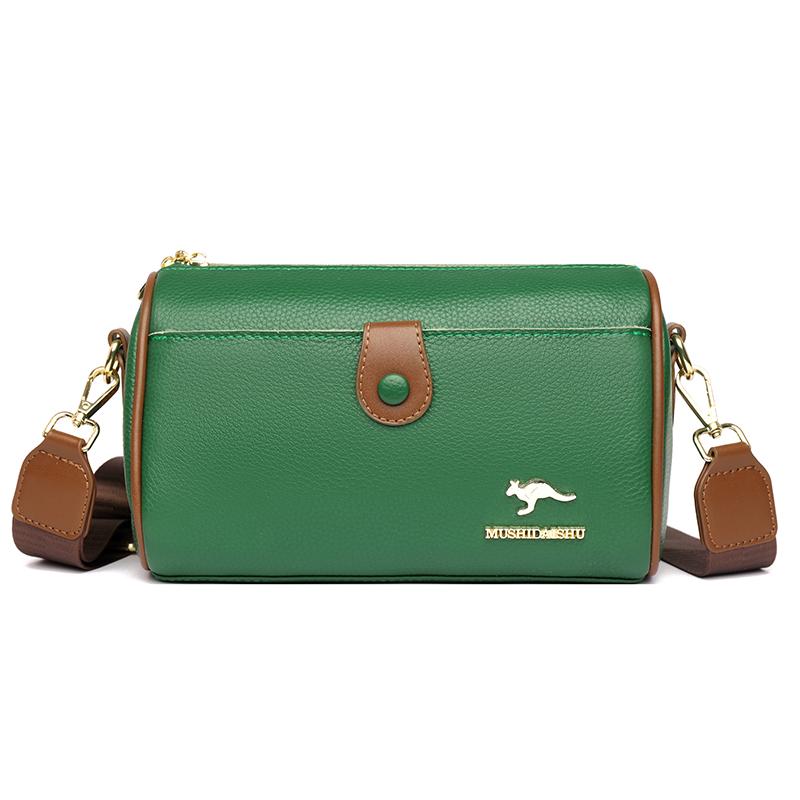 Ladies fashion crossbody bag for women  high capacity simple shoulder bag  cow leather messenger bag
