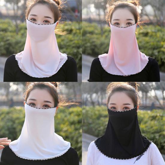 Women Floral Soft Chiffon Anti Dust Sun Protection Face Cover Neck Gaiter Scarf