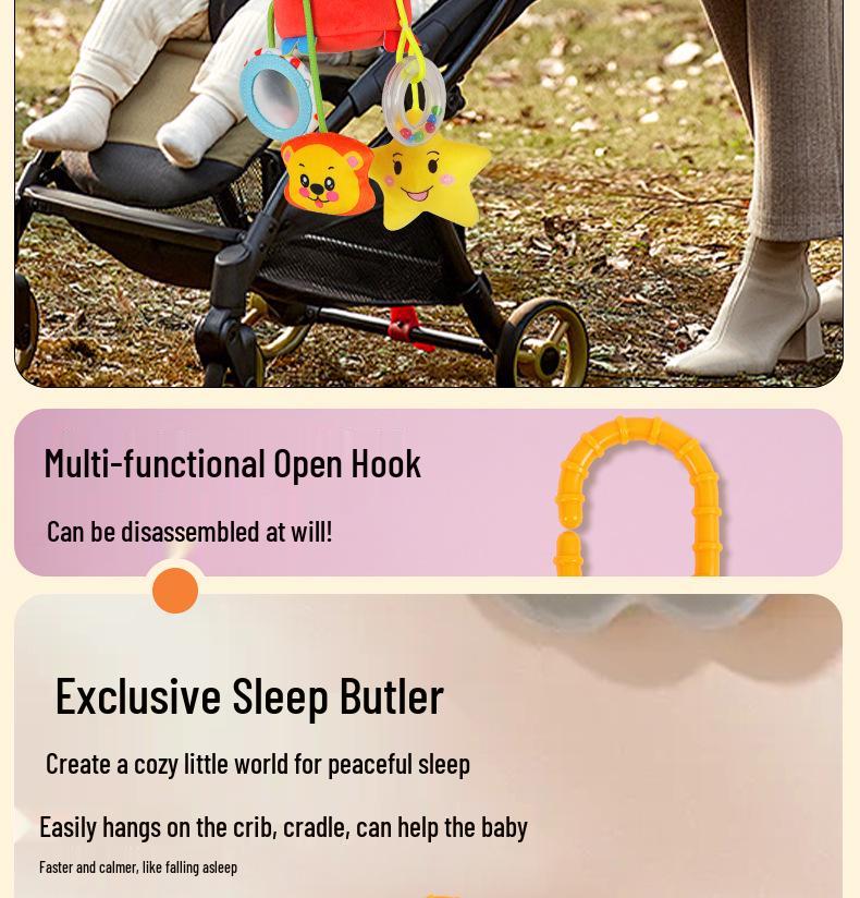 Crab Tissue Box Baby Stroller Pendant & Pull-Along Rattle Toy Safety Seat