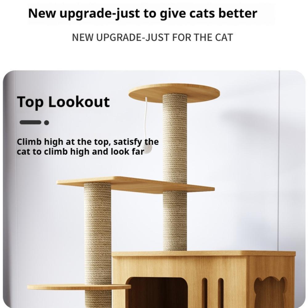 Multi-Level Cat Climbing Frame For Indoor With Scratching Posts Scratching Boards Perches Caves Large Cat Tree Tall Cats Tower