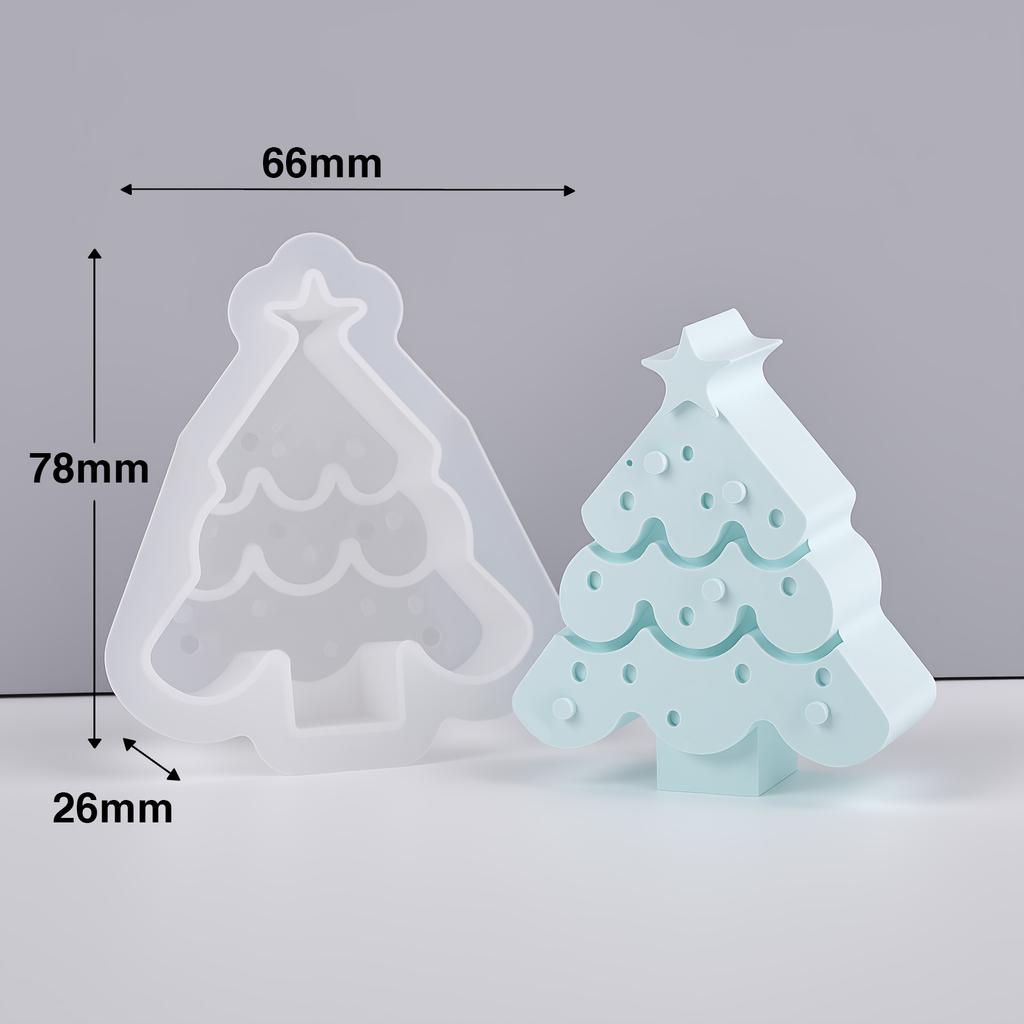 Christmas Tree Silicone Mold Santa Elk Scene Candle Mould Plaster Resin Mold 3D DIY Gypsum Aromatherapy Candle Mold Party Decor