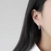 Fashion 18K Gold Plated 925 Sterling Silver Punk Chain Round Hoop Earrings for Women Girls Jewelry Gifts