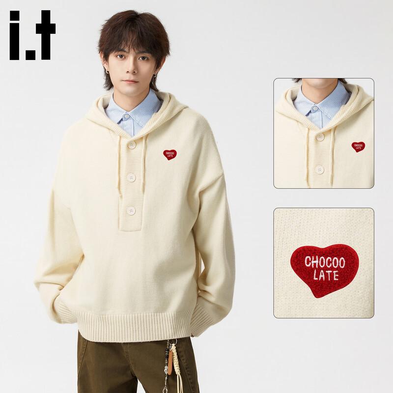 :CHOCOOLATE IT Men's Retro Hooded Casual Knit Sweater