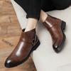 Neue Handgefertigte Herren Chelsea Boots Mode Elegante Leder Seitenreißverschluss Knöchel Herren Motorradstiefel Luxusmarke Herrenschuhe