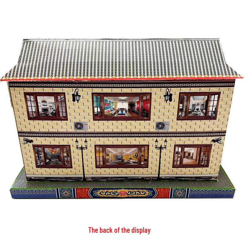 Sacrificial Supplies: Large Paper Villa for Ancestral Worship with Joss Paper