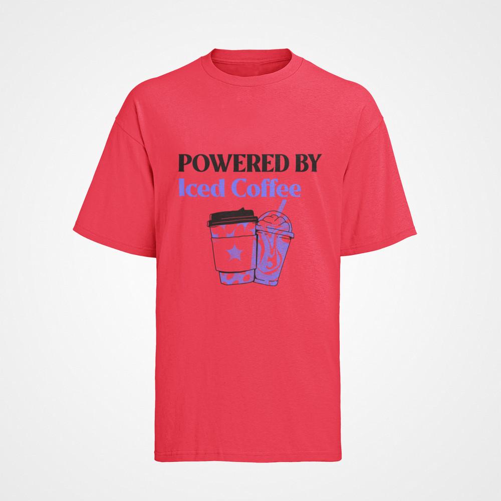 

Herren T-Shirt Bio Baumwolle Kaffee Spruch: Powerd by iced Coffee S