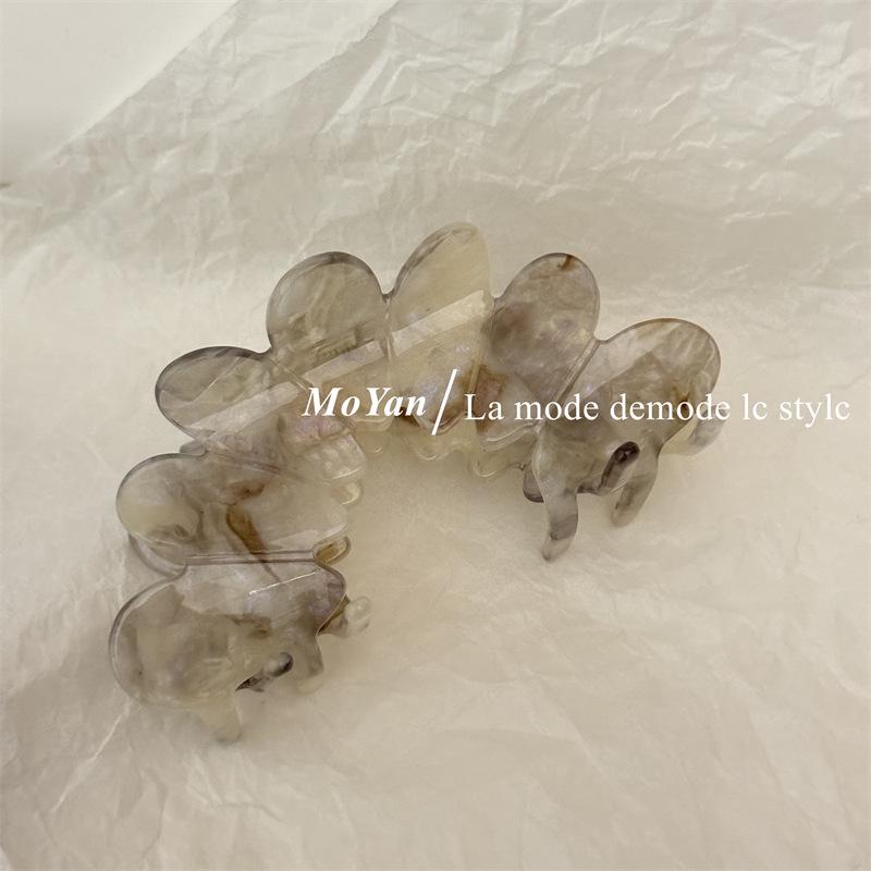 Elegant Large Petal Acetate Hair Clip for Women - New 2024 Semi-Arc Shark Clip Hair Accessory