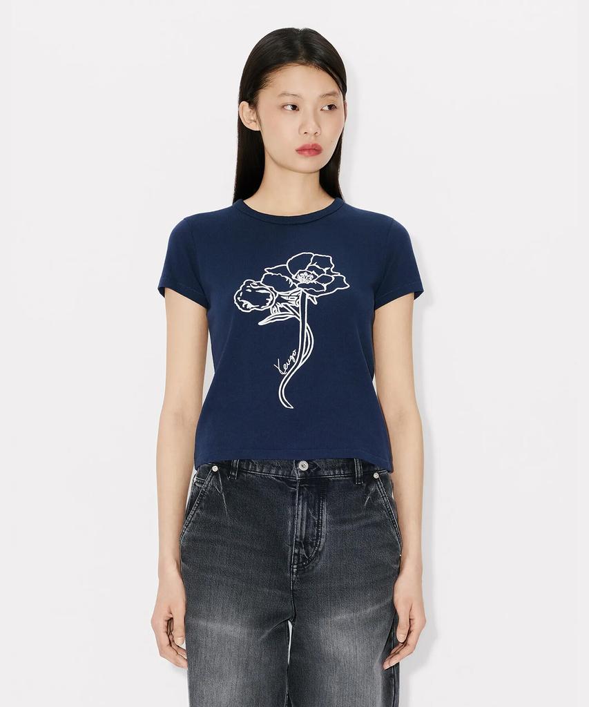 Kenzo Women'S Gatz Kenzo Archives Rose Outline Classic T-Shirt_K265Awtr06Nyx