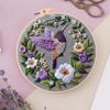 New Embroidery Flower Pattern DIY Cross Stitch Animal Bird Painting With Hoop Adult Beginner