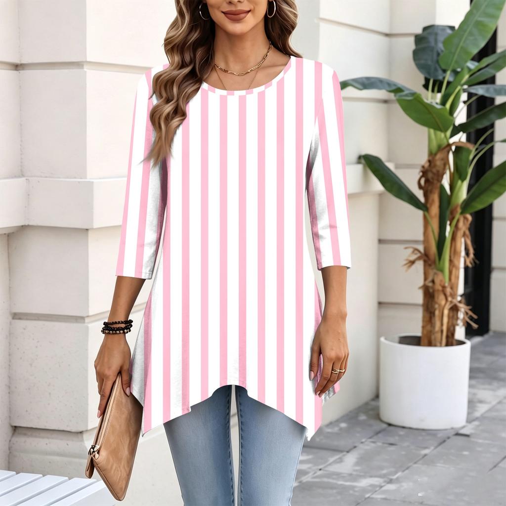 Women's Fashion Casual 3/4 Sleeve Pullover Top for Everyday Wear