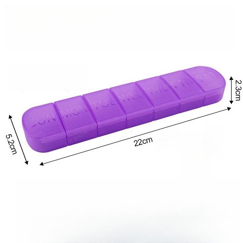 Weekly Pill Case Drug Dispense Small Reusable Plastic Containers 7 Day Daily Vitamin Containers to Hold Medicine Supplements