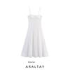 Araltay Autumn New Women's Clothing Fashion Style Cut Out Embroider Bra Style Midi Skirt Dress 8374819
