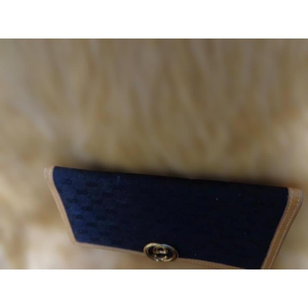 Used GUCCI GG pattern long wallet navy/beige