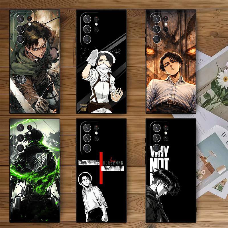 A-Attack On T-Titan Levi Soft Phone Case for Samsung Galaxy S26 S25 Edge S24 Ultra S23 Plus S22 S21 FE S20 Black Cover Back Shel