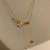 French Cat'S Eye Beads And Beans Fringed Necklace Retractable Clavicle Chain Women'S Light Luxury High-End Exquisite