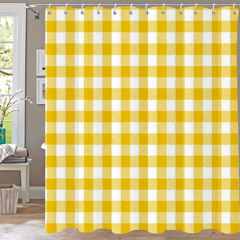 

Modern Lines Bathroom Curtain Colored Plaid Pattern Shower Curtain Bohemian Home Bathroom Decor Polyester Shower Curtains W60H190(CM)-1 Pcs