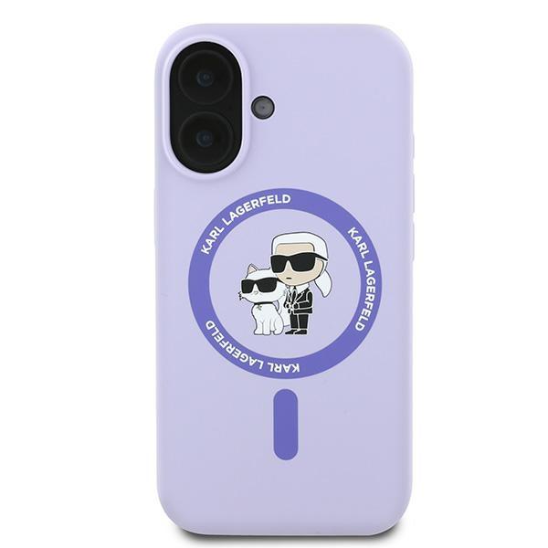 Karl Lagerfeld Klhmp16Sscmkcrhu Iphone16 6.1 Fioletowy/Purple Hardcase Silicone Karl&Choupette Ring Magsafe