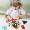 Montessori Wooden Four-Column Shape and Color Recognition Toy for Toddlers