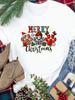 (Asian Size) Tee New Year Holiday Merry Christmas Top Festival Casual Leopard Tree Style Cute Women Print Lady Short Sleeve Fashion Graphic T-shirts