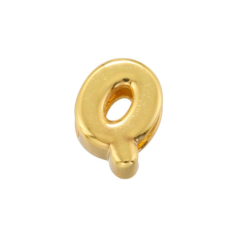 Gold Plated Brass Eco-Friendly Plating A-Z Initial Letter Beads, Cute DIY Jewelry Making Accessories Beads:VZ442