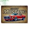 1 Iron Painting of a Red Muscle Car with White Stripes On The Side And Textured Background 20 * 30Cm/