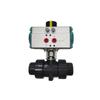 AOBL PVC Pneumatic Double Union Ball Valve, Multi-Spec DN15-40