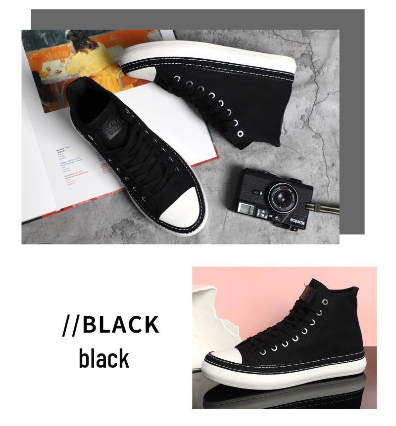 22365 Men's High-Top Canvas Shoes: Versatile, Trendy Korean-Style Breathable Footwear