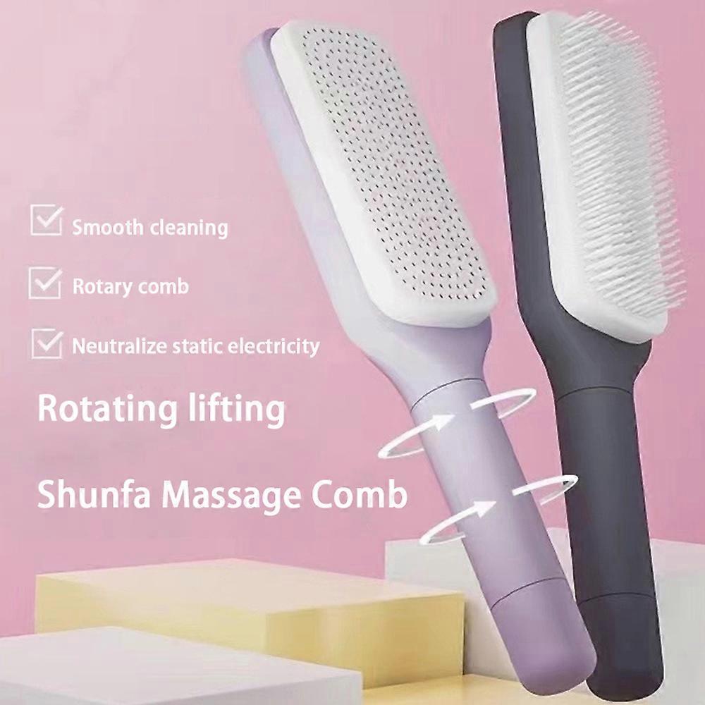 X Hairbrush, One Key Cleaning Scalp Massage Comb, Women Anti Static-Hairbrush