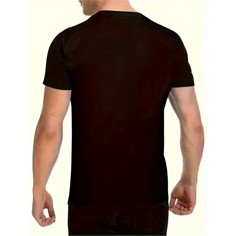European Size Men'S Summer Fashion Floral Print Short Sleeve T-Shirt, Beige Crew Neck Casual Top, Elegant White And Green Design