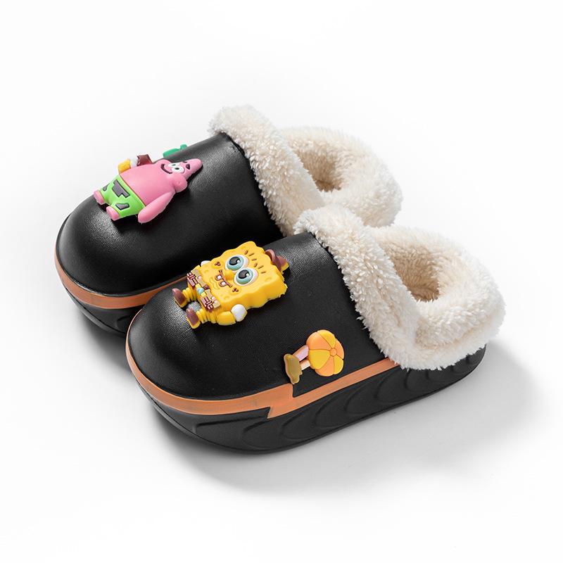 Женские летние нескользящие домашние тапочки EVA с мультяшным дизайном и мягкой толстой подошвой 26-27 (15-15.5CM) чёрный