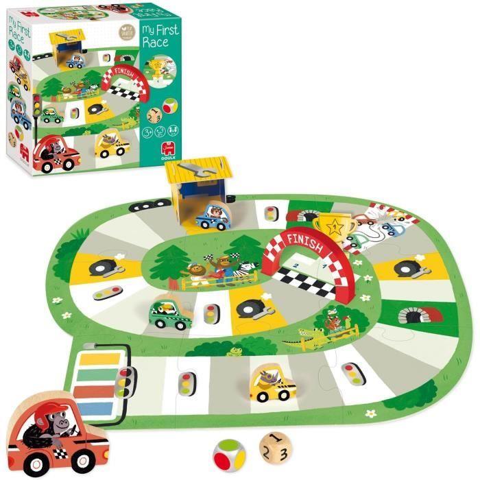 Jeu de société - GOULA - My first race - Course en bois - Apprentissage couleurs - 2 joueurs ou plus