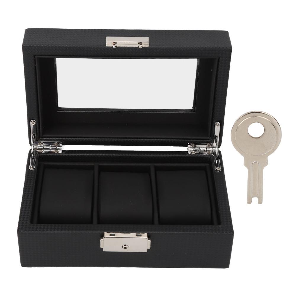 Black Watch Box Carbon Fiber Watch Display Elegant Watch Organizer  Jewelry Display