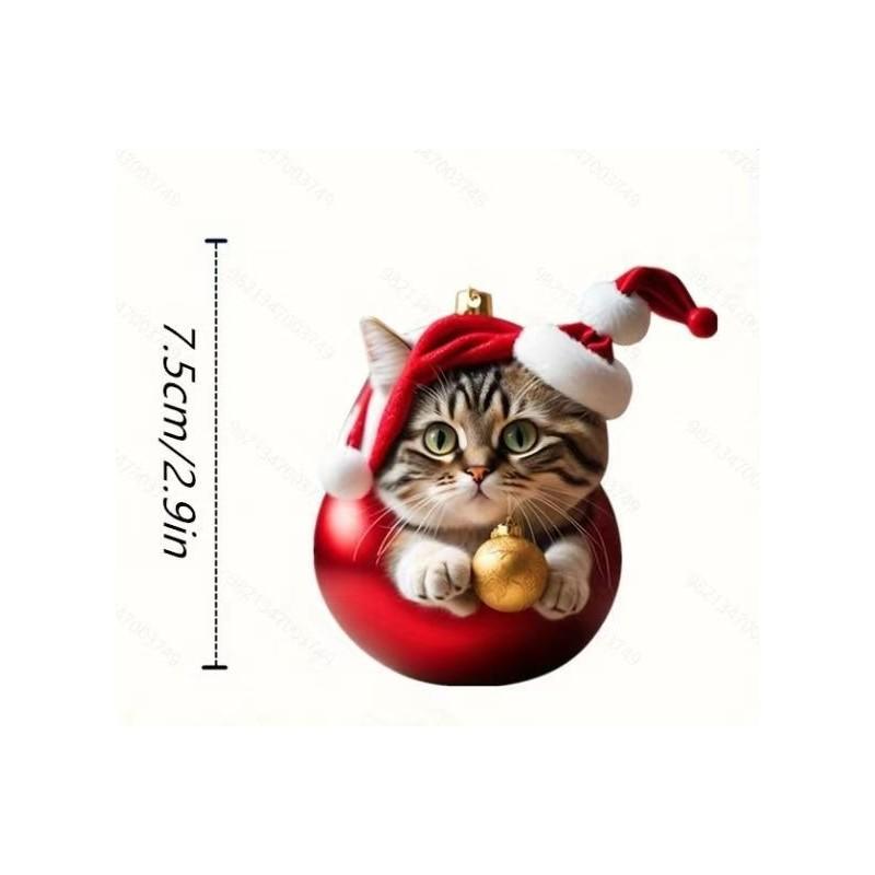 Adorable Cartoon Cat Acrylic Car Hanger Charming Holiday Decoration For Vehicles