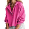 Fashion Women's Spring Autumn Hooded Sweatshirt Long Sleeve Solid Color V Neck Crop Hoodie