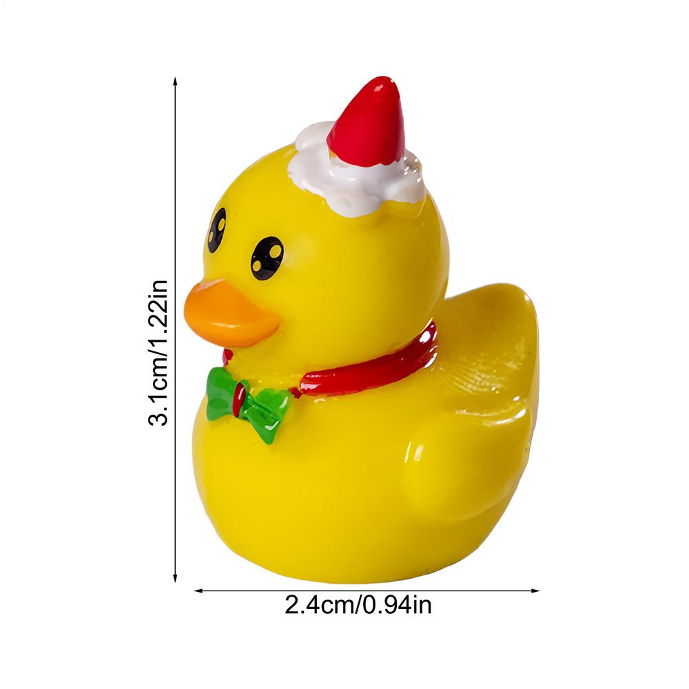 Mini Christmas Resin Ducks Desk Decor Animal Figures Party Bathroom Garden Classroom Cake Decoration Apartment Hotel