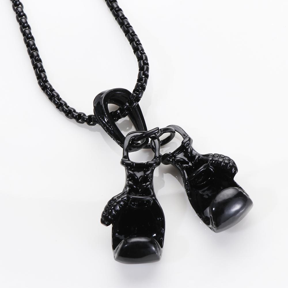 Cool Gold Silver Balck Mens Boys Gift Choker Boxing Glove Pendant Chain Necklace