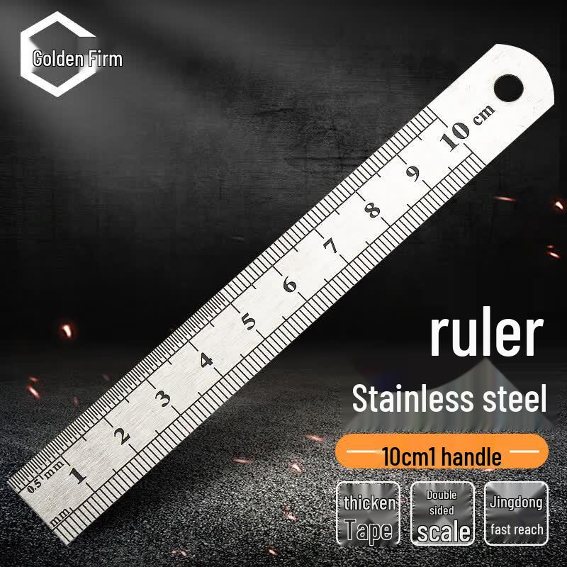 Jingulao Stainless Steel Straight Ruler 10cm (1 Pc)