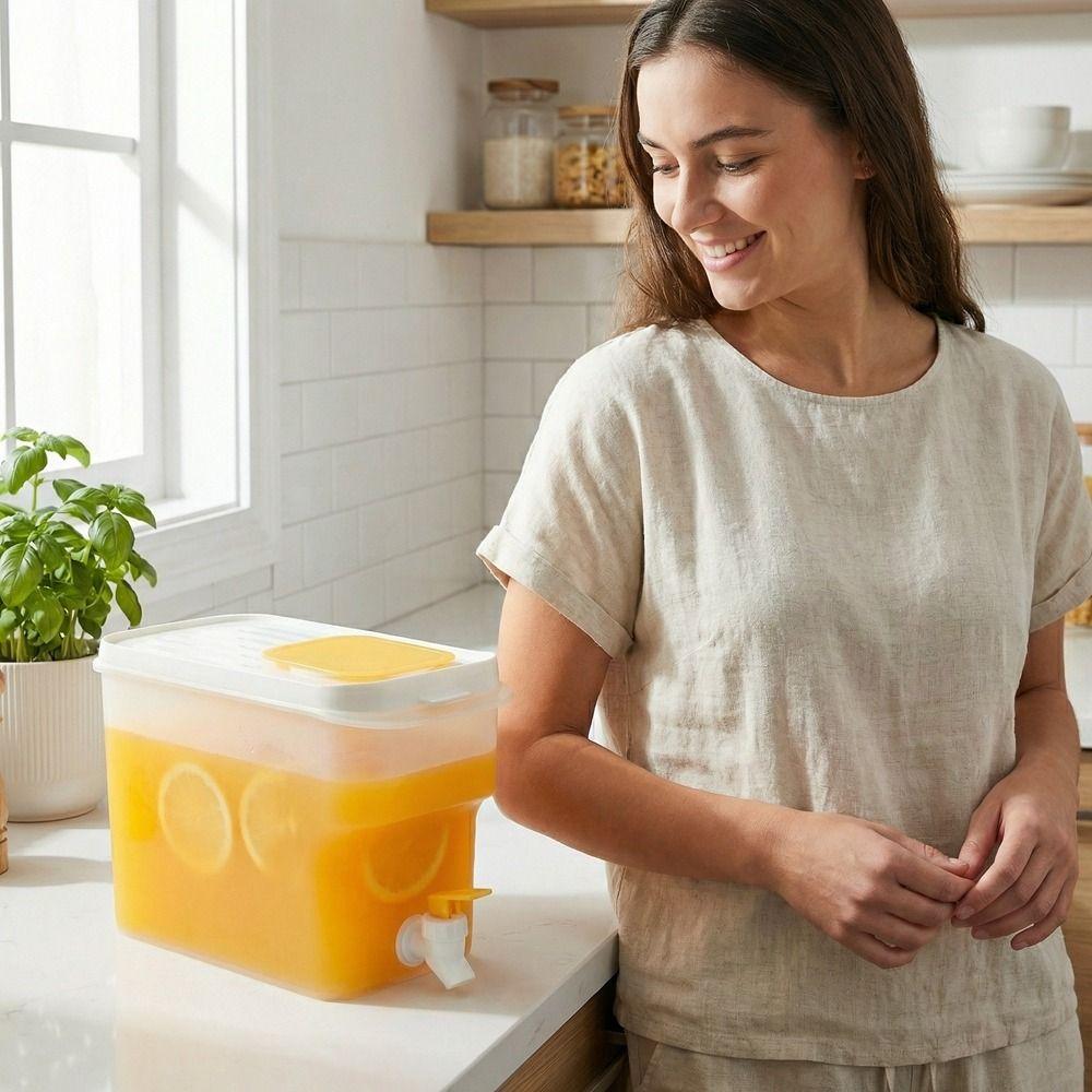 4L Cold Drinks Container Leak-Proof Cold Water Bucket Drinkware Cold Water Kettle Outdoor Use