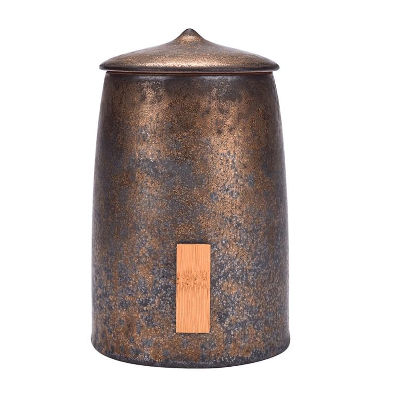 Retro forgyllet keramisk teoppbevaringskrukke