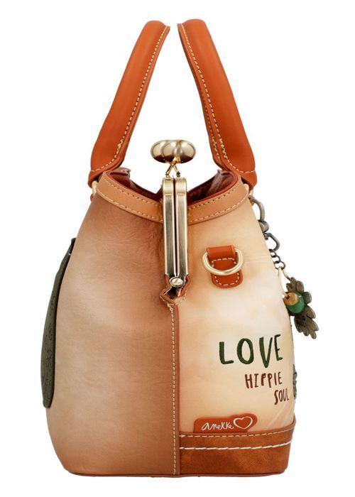 Sac à main - ANEKKE - Kiss Short Handle Bag "Peace & Love" - Multicolore - Synthétique (PU) - Bandoulière amovible