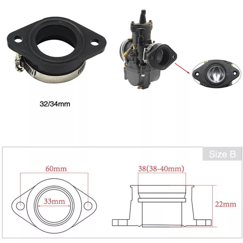 For PWK 21 24 26 28 30 32 34 PE26 28 30 TM 28 32 34 Mikuni Motorcycle Carburetor Rubber Intake Adapter Manifold Boots Fit Carb