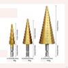 3 Piece Spiral Groove Step Drill Bit Set Cone Bits Save Time Hole Opener for