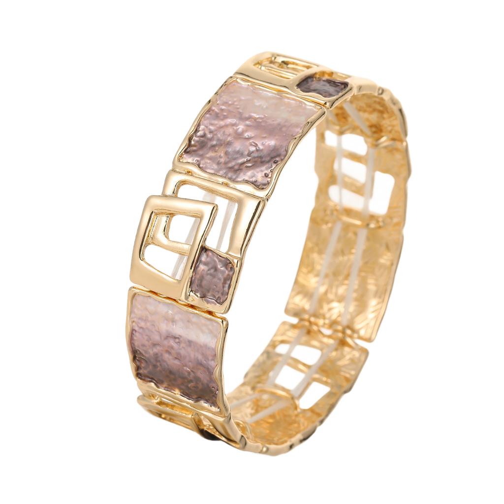 Damen-Armband mit Farbverlauf, quadratisch, geometrisch, elastisch