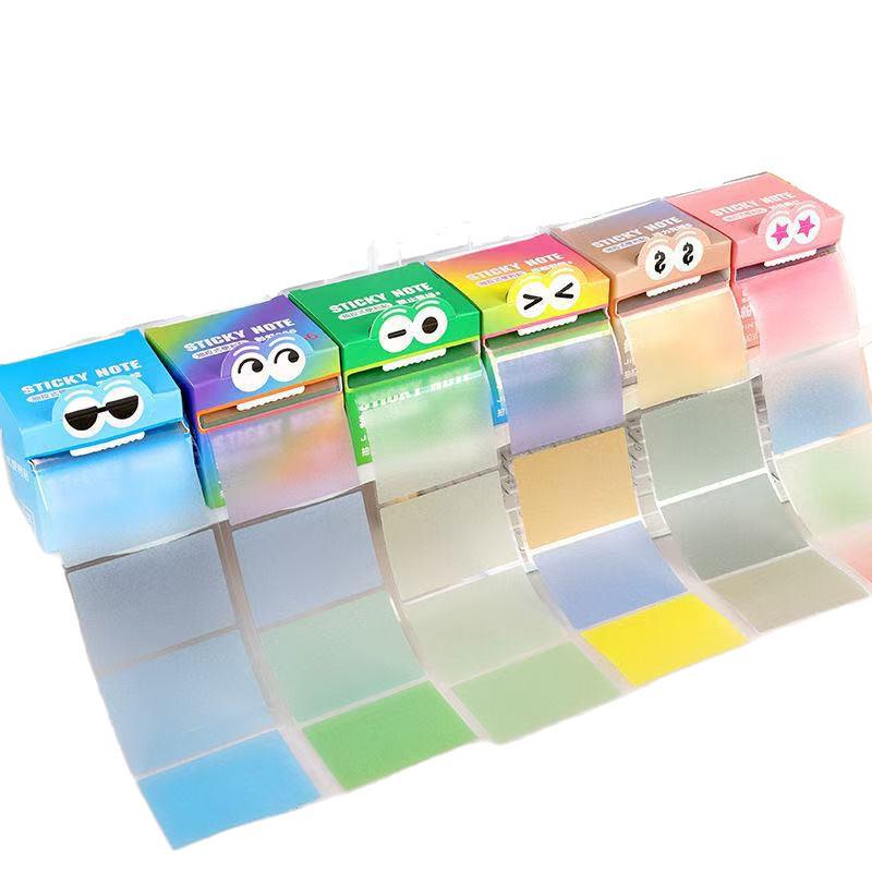 Pearlescent Gradient Transparent Sticky Notes for Students - High-Value Adhesive Marking Stickers