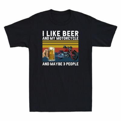 I Like Beer And My Motorcycle And Maybe 3 People Funny Vintage Men's T-Shirt