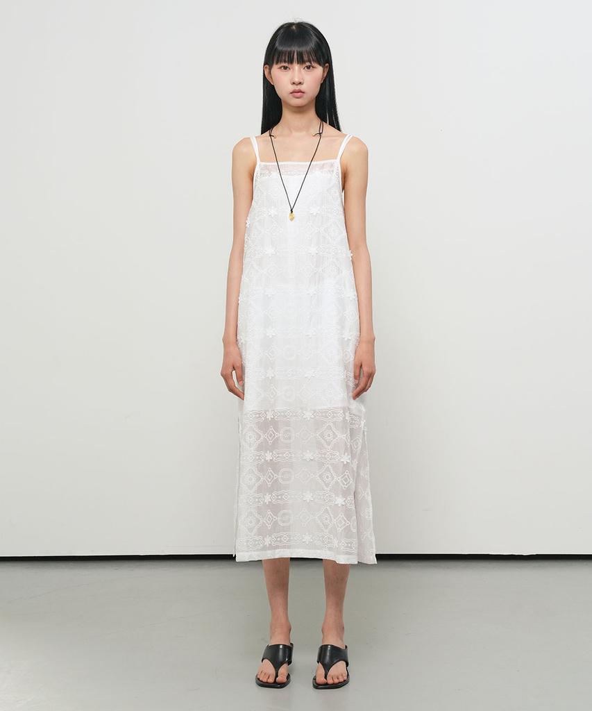 General Idea Voile Lace Layered Dress [White] / Gf2Lop518